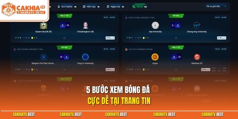 5 bước xem bóng đá cực dễ tại trang tin