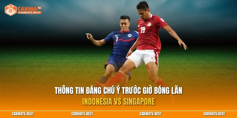 Thông tin đáng chú ý trước giờ bóng lăn Indonesia vs Singapore